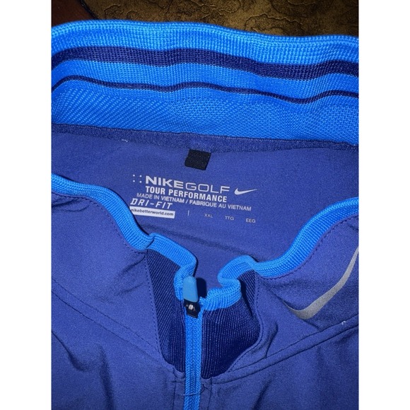 Nike Golf Jacket Lightweight Men's Blue Size 2XL Pullover 1/4 Zip Dri-Fit - Picture 6 of 9